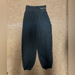 Black Joggers with Waist Cut Out - Size Small